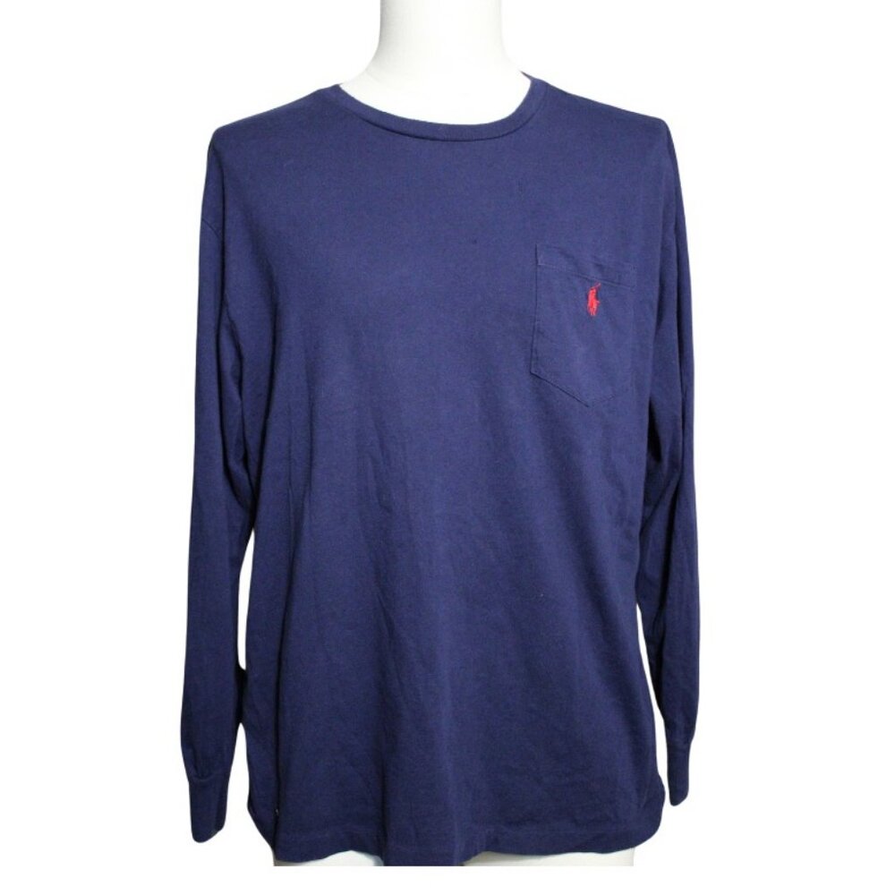 Polo R Lauren SZ M 100% Cotton Long Sleeve Blue Men's Shirt